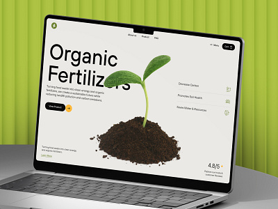 Organic Fertilizer Website Design | Fibo Studio agriculture carbon clean design earthy eco friendly environment fertilizer fibo studio fibostudio green helloshams natural nature organic plant premium ui website zero waste