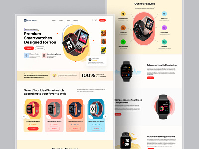 Luxury Smart Watch landing page accessories website attractiveui clock design design studio e commerce e commerce shop ecommerce store gadget landing page luxury modern redesign smart watch smart watch online store ui ux watch web website