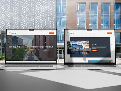 PJ Hegarty - Homepage Desktop building construction design graphic design ui ux web webdesign website