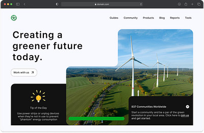 Green Energy Hero Section uichallenge uidesign