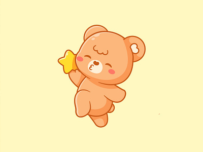 Bear 🐻 🌟 adorable animal bear cartoon character chibi cute icon illustration kawaii kuma logo mascot star