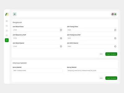 School Attendance Settings UI - SIMAN branding cleandesign cleanui dashboard design schoolattendance siman ui uidesign