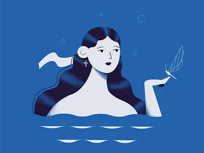 Mermaid adobe illustrator art blue cartoon characterdesign dragon fly drawing face fairytale girl illustration insect mermaid ocean portrait sea vector vectorart water