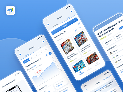 Mobile app for LEGO collectors and investors. Live soon! app branding cards chart design filters ios lego logo mobile portfolio scan sets ui ux