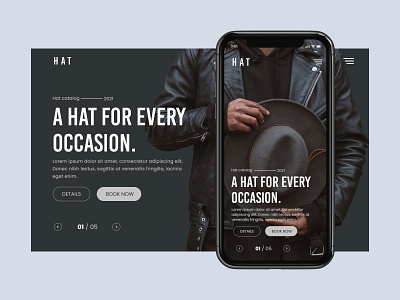 HAT Webpage design graphic design hat header mobile app mobile ui design responsive summer ui ux web design