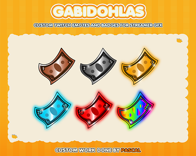 TWITCH EMOTES AND BADGES badges for twitch cheer bit badges custom badges custom bit badges custom sub badges loyalty badges money twitch badges rainbow badges twitch badges youtube badges