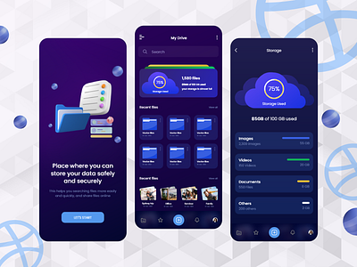 File Manager App - UI Design 3d illustration android app design app app design application design illustration interface ios app design mobile mobile app mobile app design mobile apps mobile ui mobileapp ui ui design user interface design ux ux design ux ui design