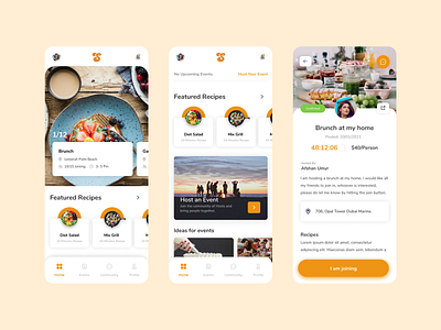 Make New Friends events food app recipes ui