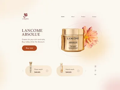 LANCOME Cosmetic care cosmetic cream design lancome make up primer skin ux web design кожа косметика крем макияж мейкап уход