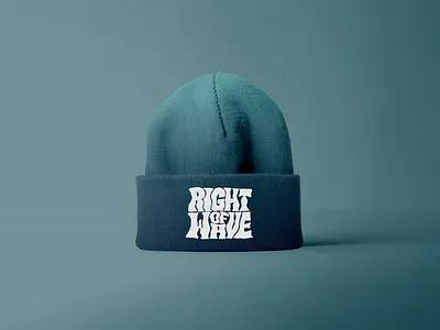 Right of Wave apparel beanie embroider hat illustration skate surf typography