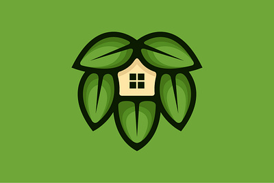 Leaf House Logo architecture branding design estate exclusive green home house illustration leaf leaves logo modern natural nature plant tree vector