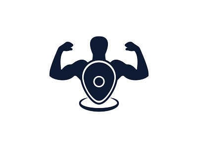 Gym location logo athlete dual meaning fitness fitnesslogo graphic design gym gymlogo health identity illustration locate location logo logo design logo designers pin place