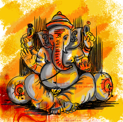 Ganesha Digital Painting art colour colourful creative design digital art digital drawing digital painting elegant ganesha minimal