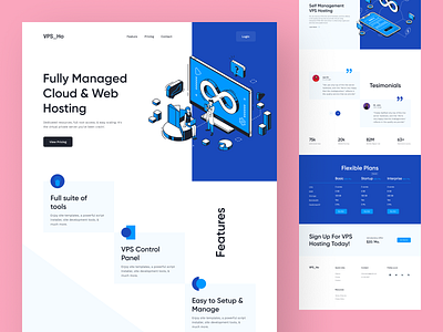 VPS Hosting Web Landing Page cloud cloud service desktop domain home page homepage host hosting hosting template landing page layout server tanim ui ux vps web web hosting web ui website