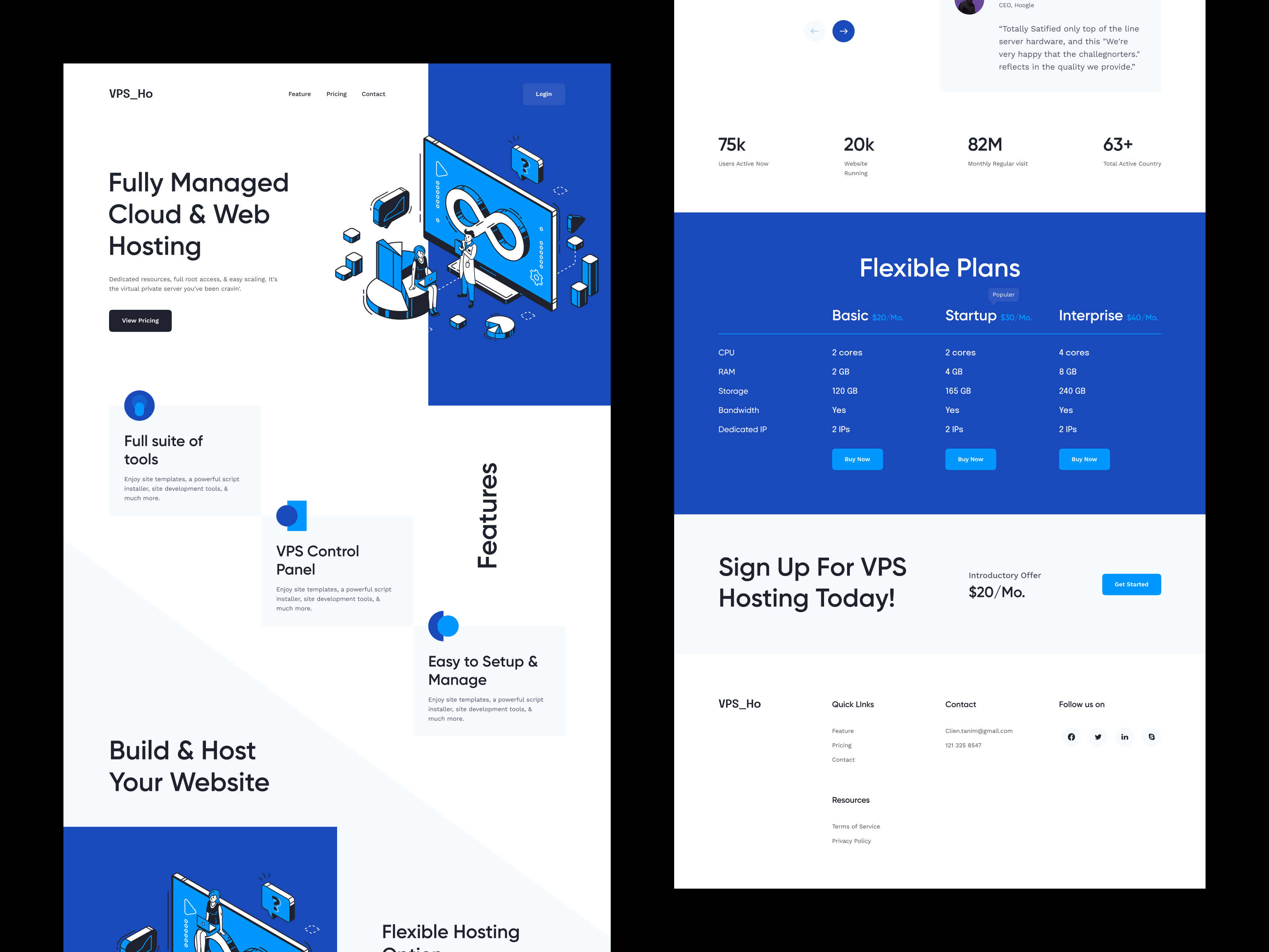 VPS Hosting Web Landing Page cloud cloud service desktop domain home page homepage host hosting hosting template landing page layout server tanim ui ux vps web web hosting web ui website