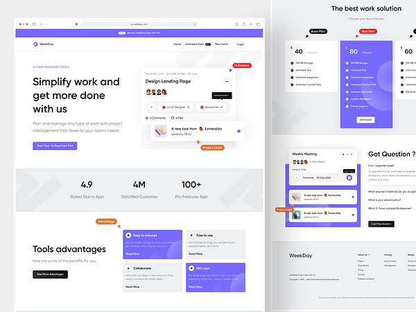 WeekDay - Project Management Website by farizzakky for Nija Works on ...