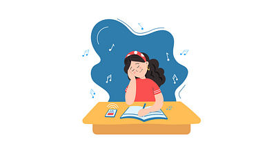 The Student Girl art character custom design digital art feminin flat illustration illustrator vector