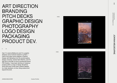 Portfolio Sample - About art direction branding colour design graphic design minimal portfolio