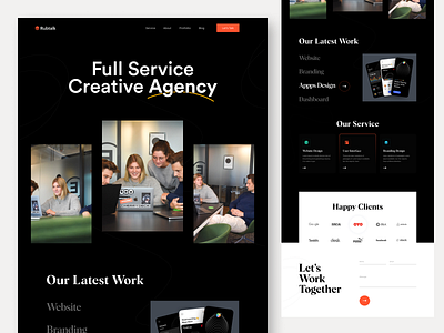 Agency Landing Page Design agency agency landing page agency website app clean creative agency landing page landing page deisgn minimal typography ui ui design uiux ux web web ui website website deisgn