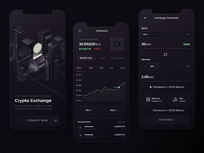 Cryptocurrency Exchange App Design android app android app design app app design app designers app development application development concept cryptocurrency exchange app design illustration ios app ios app design mobile app mobile app design on demand app design trending app design ui uiux designers ux