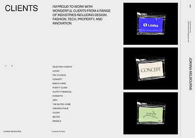 Portfolio Sample - Clients branding colour design minimal portfolio