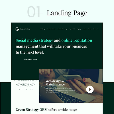 Green Strategy ORM Website Redesign design typography ui ux