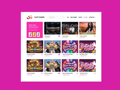 Slot Games Grid View bingo casino igaming slots ui ux visual design