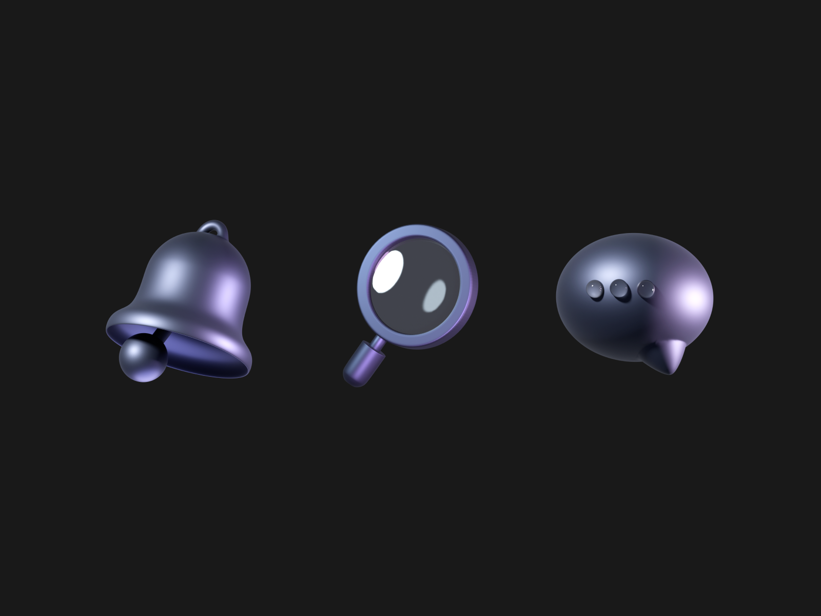 Example of Metallic 3D Icons