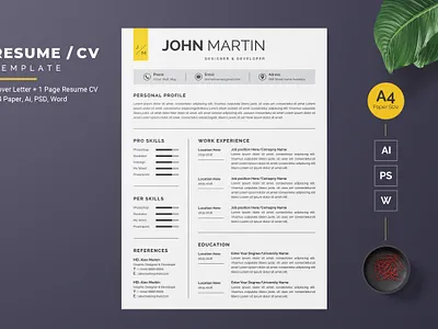 Modern Resume-13 cv modern design professional design resume