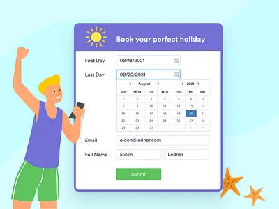 Date Picker banner design date picker features figma flat illustration form jotform widget