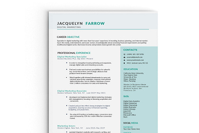 Resume / CV ai clean clean cv creative design modern pptx ps resume doc resume word template