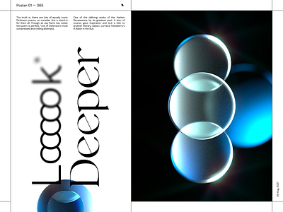 🙌 Looook Deeper 3d blue c4d cinema4d daily design font glass graphic design life light look motion graphics poster ui