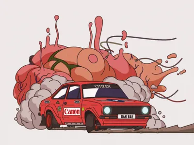 Akira-ri adobe illustrator akira anime car cartoon design escort mk2 ford illustration illustrator rally retro