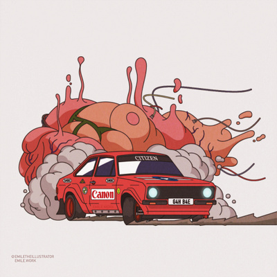 Akira-ri adobe illustrator akira anime car cartoon design escort mk2 ford illustration illustrator rally retro