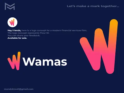 Flow logo - Finance company logo brand identity branding digital creation finance company finance firm flow gradient color combination lettermark logo logo design mark money growth chart trend w monogram flow