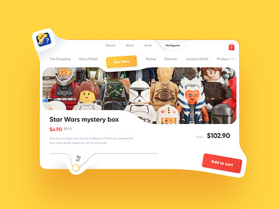 Lego Mystery Bag Shop brick character concept design interface lego logo mystery piece shop star wars store ui web web design website