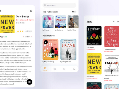 Bookends Book App book app book shop e library ebook design ecommerce education illustration ios app library mobile ui news app rafiqurrahman51 reading app story book system trending typography ui uiux ux