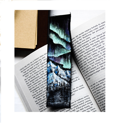 Northern Mountain Bookmark acrylic acrylic painting artwork bookmark canvas canvasart craft illustration painting traditionalpainting