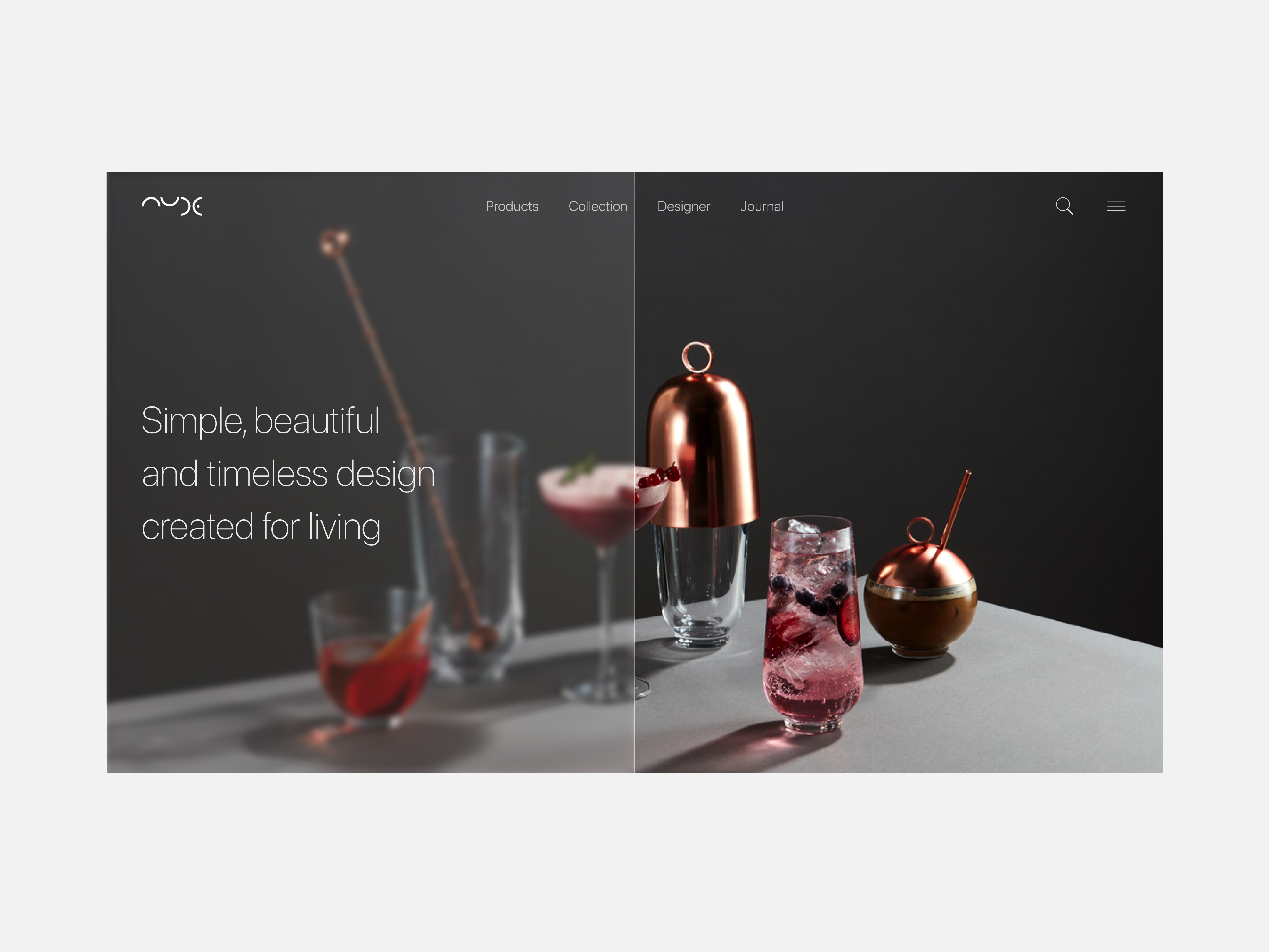 Nude Glass blur clean detail glass interface minimal nude glass product sedef sedef dilek simple ui ux website
