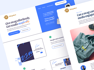 The new Slingshot marketing site! blog landing page marketing sign up ui