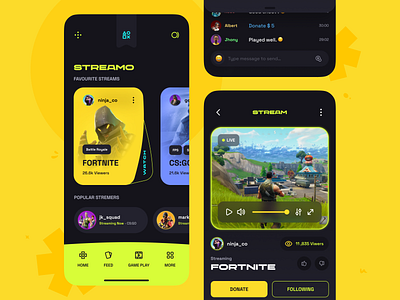 streamo game app game game app interface minimal mobile mobile app mobile apps mobile ui mobileapp mobileappdesign orix sajon ui ui design uiux ux ux ui design