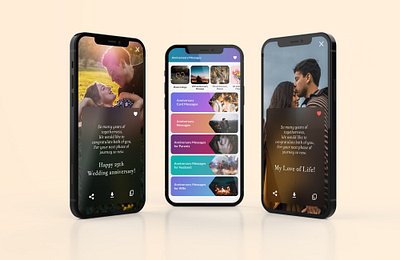 Anniversary Message App anniversary message app design figma design message app mobile app ui