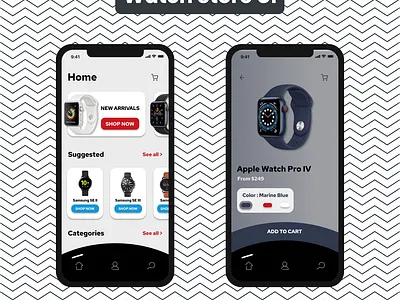 Watch Store UI app branding design figma mobile ui