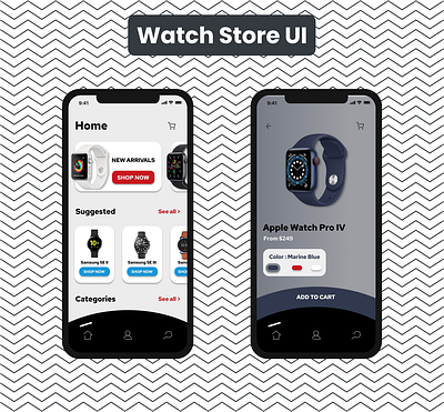 Watch Store UI app branding design figma mobile ui