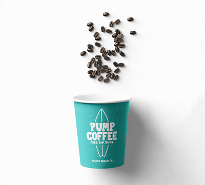 Pump Coffee coffee logo surf typography