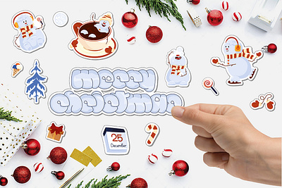 Snowman Stickers / Christmas new year