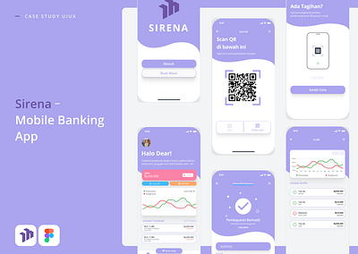 SIRENA - Mobile Banking App Case Study case study figma ui ux web