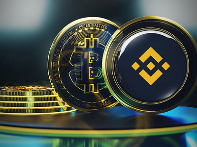 3D Rendering 4K Bitcoin Exchange Binance