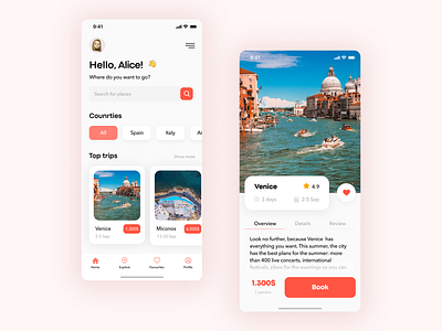 Travel App Design application book a trip dribbbledailyui europe figma journey likeshot mobile app mobile application mobile ui mobile ux travel travel app trip uiuxapplication uxui venice web app web design webdesign