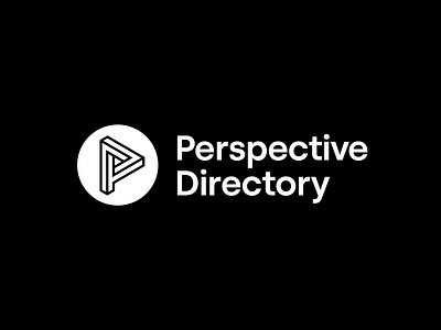 Perspective Directory logo concept 3d logo brand identity branding geometric impossible shape letter logo letter p lettermark logo logo design mental health minimal p logo psychology